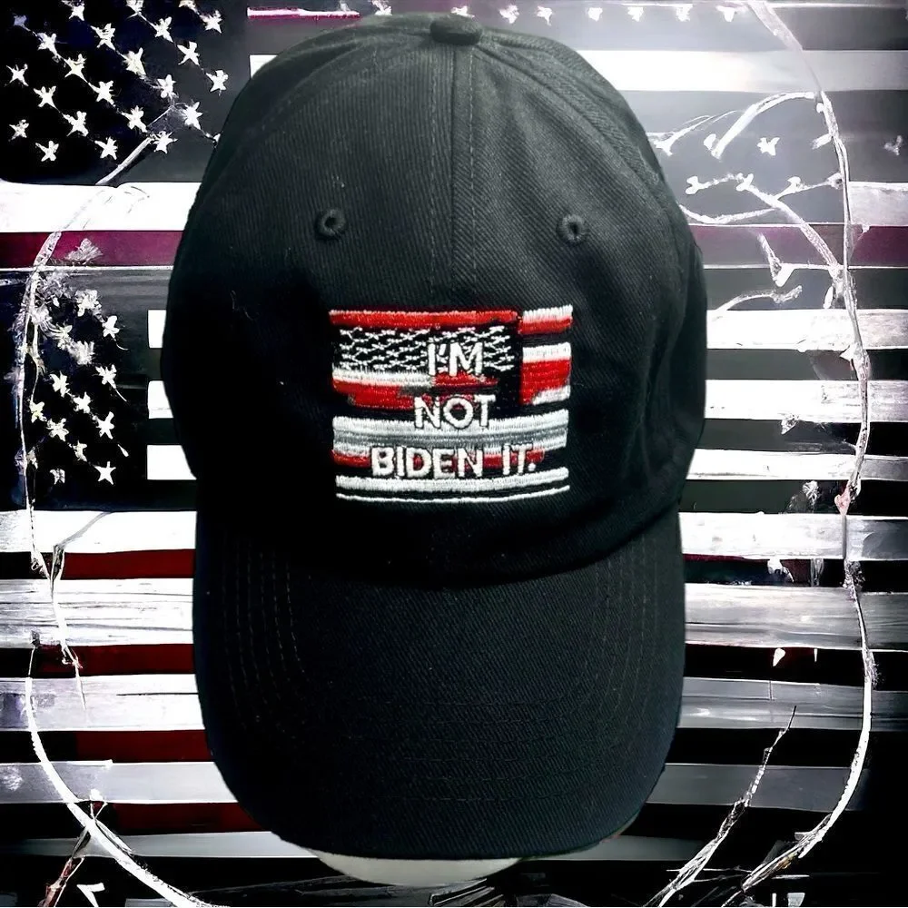 I’M NOT BIDEN IT. l USA Statement Hat, Cap l Soft Cotton l Slide Closure l New